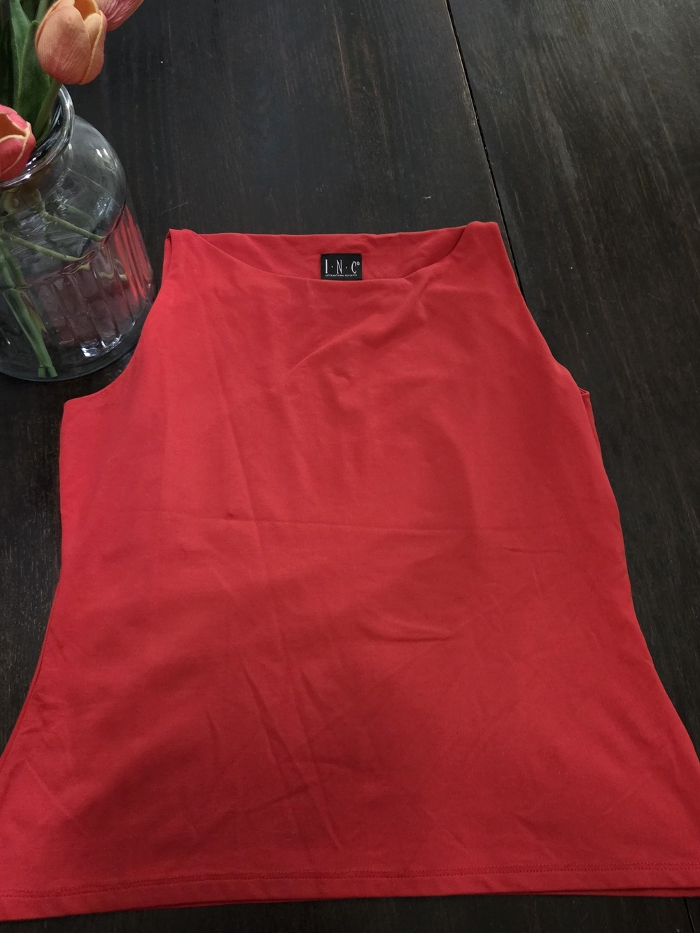 INC International Concepts Bright Red Sleeveless Tank Size M